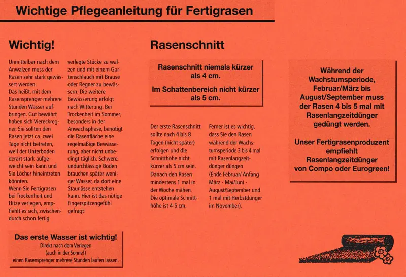 Rasen-Pflegeanleitung als PDF